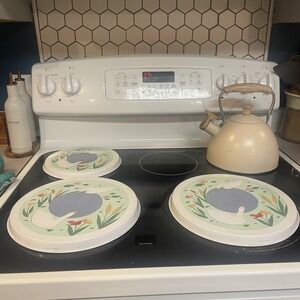Vintage 1980's Geese Stove Top Burner Covers Made In Taiwan Set Of 3